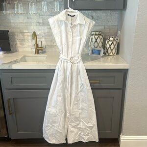 White belted maxi dress size small